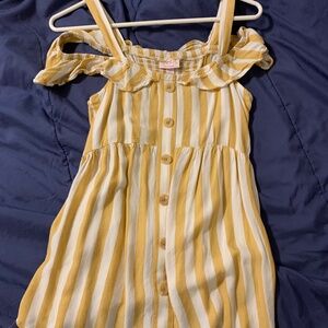 Blouse white and yellow stripped shirt off the shoulder